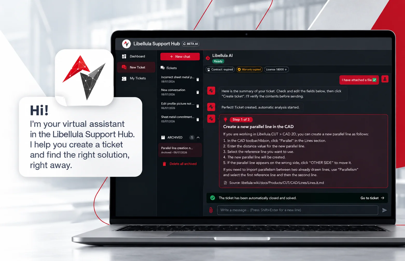 Libellula digital assistant interface preview