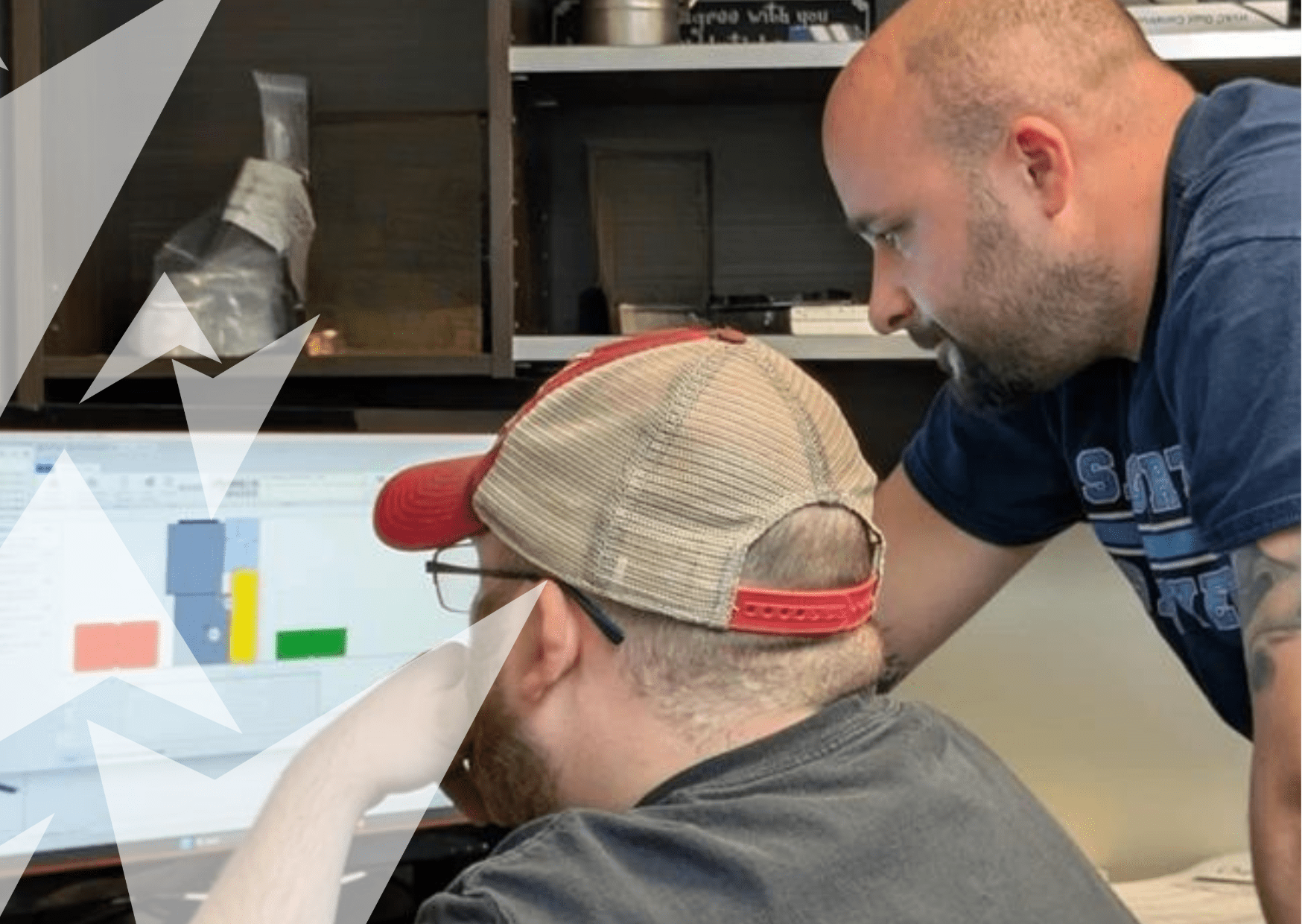 Screen with CAD CAM software in use