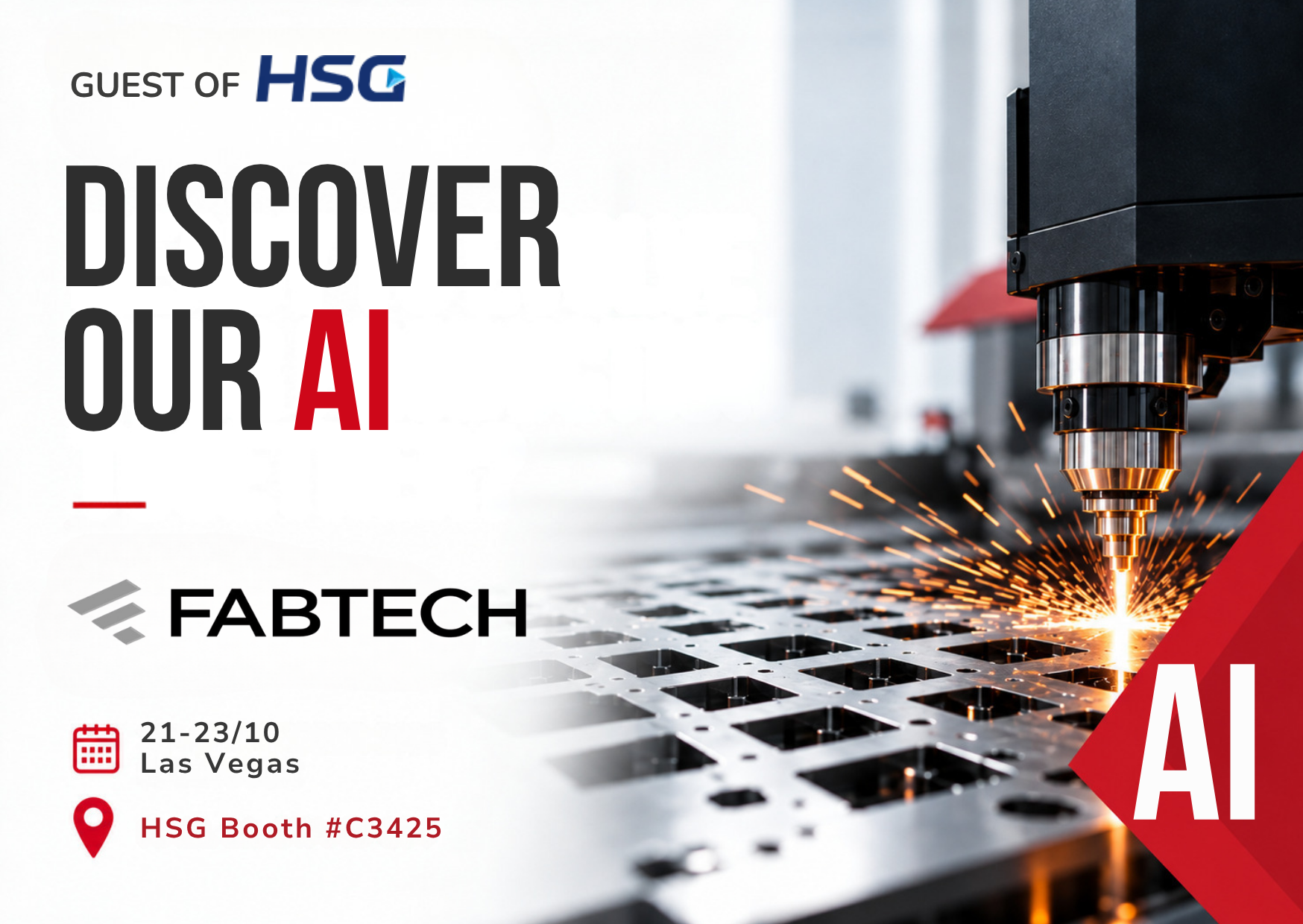 Discover our AI at FABTECH 2026 – NestSoft, guest of HSG, Booth #C3425, Las Vegas, October 21–23